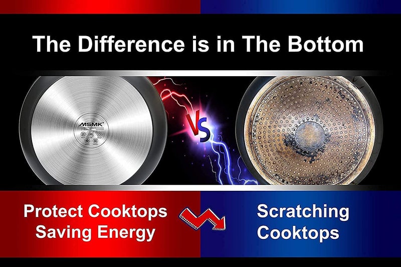 MsMk Small Frying pan, 8-inch Nonstick Durable Egg Omelet Skillet with Stay-Cool Handle, Limestone Non Stick Coating From GRE, 4mm Stainless Steel Base Induction, Oven Safe, Dishwasher Safe - Image 4